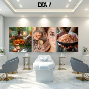 Spa Salon Set Of 3 Poster Medical Spa Decor Massage Room Ai Wall Art Facial Esthetician Beauty Salon Decor Skin Clinic Decor  Printable