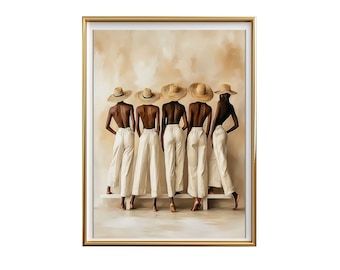 Minimalist Beige Women Art Print | Boho Female Silhouette (Digital Download)