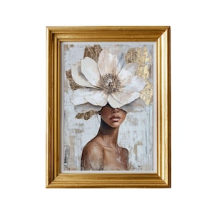 Gold Leaf  Woman Art Print Abstract Feminist Portrait (Digital Download)