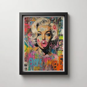 マリリンモンロー　ラグ　タフティング　ウォールアート マリリン・モンローのポップアートプリント、グラフィティウォール