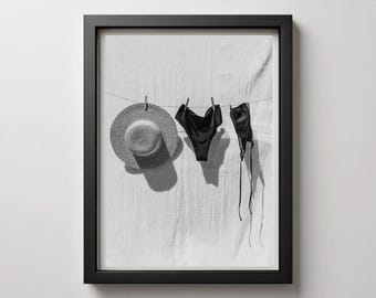 Coastal Cowgirl Bikini Print | Minimalist Beach Wall Art (Digital Download)