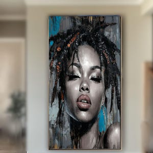 Black Woman Art Print Elegant African American Portrait (Digital Download)