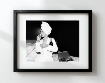 Black and White Fashion Art, Champagne Pizza Glam Decor (Digital Download)