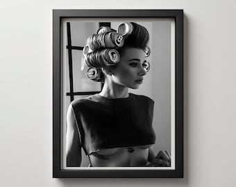 Black and White Hair Salon Print: Vintage Fashion Photography (Digital Download)