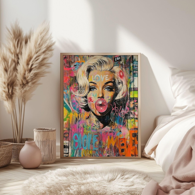 Marilyn Monroe Graffiti Art Print Retro Pop Street Art (digital ...