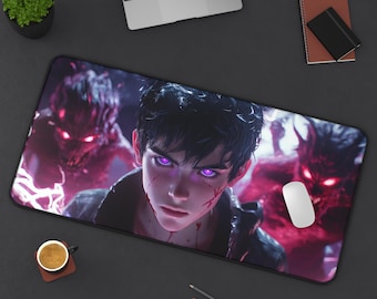 Sung Jin-Woo Desk Mat: Shadow Monarch, Solo Leveling Anime Mousepad