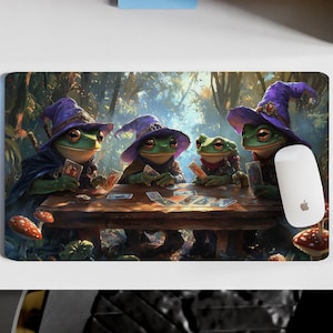 Dartfrog Play Mat, Magic the Gathering, MTG Playmat, MTG Gift, Frog Deskmat, Gaming Deskmat, Witch Frog Deskmat Gaming Mat, With Zones