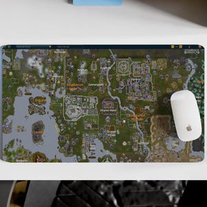 Old School Runescape Schreibtischmatte, Runescape Map Schreibtischmatte, Osrs Schreibtischmatte, Gaming Schreibtischunterlage, Oldschool Runescape Mousepad