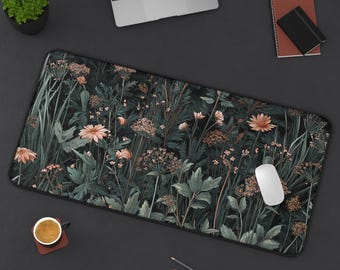 Darkcore Cottage Schreibtischmatte: Florale botanische Schreibtischunterlage