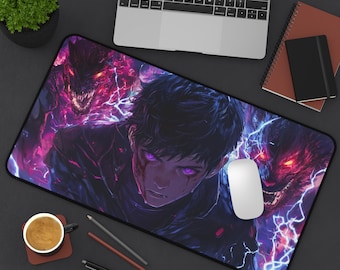 Sung Jin-Woo Desk Mat: Shadow Monarch Anime Gaming Mousepad