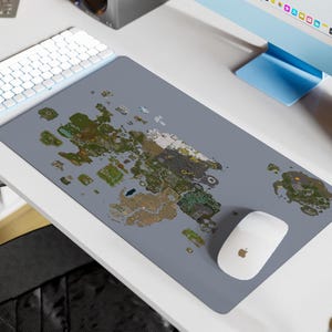Runescape Mauspad XL Gaming OSRS Weltkarte Schreibtischmatte / Geschenk Videospiel Playmat Schreibtischdeko Abdeckung Computer Druckkunst