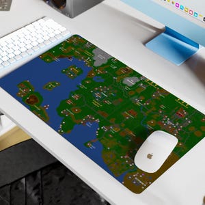 Old School Runescape Schreibtischmatte, Runescape Map Schreibtischmatte, Osrs Schreibtischmatte, Gaming Schreibtischunterlage, Oldschool Runescape Mousepad