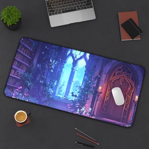Dark Academia Deskmat, Witchy Mousepad, Enchanted Library Mat, Computer Gaming Desk Mat, Laptop Mat, Mystic Keyboard Pad