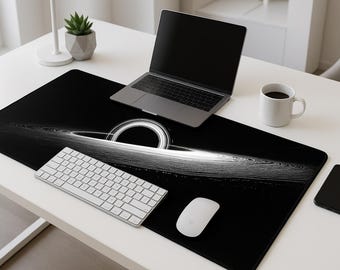 Black Hole Desk Mat | Large Gaming Mousepad, Space Theme