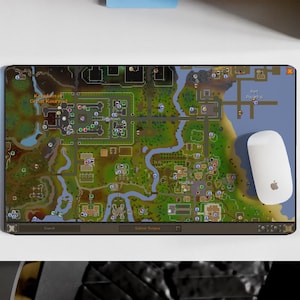 Old School Runescape Schreibtischmatte, Runescape Map Schreibtischmatte, Osrs Schreibtischmatte, Gaming Schreibtischunterlage, Oldschool Runescape Mousepad