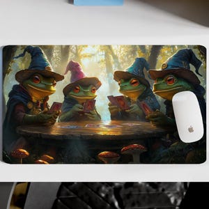 Dartfrog Play Mat, Magic the Gathering, MTG Playmat, MTG Gift, Frog Deskmat, Gaming Deskmat, Witch Frog Deskmat Gaming Mat, With Zones