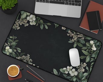 Darkcore Cottage Schreibtischmatte: Florale botanische Schreibtischunterlage