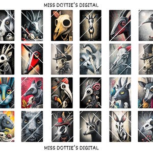 Tarjetas ATC, Diario basura, Animales, Imágenes ATC de animales, Tarjetas de diario de animales, ATC, Diario basura de animales, Imágenes de animales, Vanguardia, Abstracto