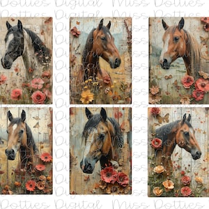Cartões ATC de cavalos, Diário de lixo de cavalos, Etiquetas de cavalos, Etiquetas de presentes de cavalos, Imagens de cavalos, Cartões de diário de cavalos, Cartões de cavalos, Cartões ATC, Cavalos