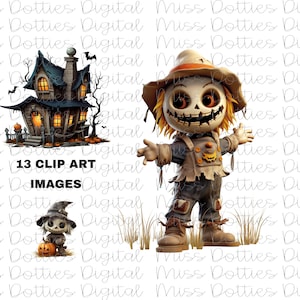 Halloween Clip Art, Halloween, Scarecrow, Clip Art, Scarecrow Clip Art, Clip Art, Monster Clip Art, Digital Download, Printable Download
