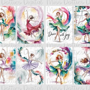 Cartões ATC, Diário de Moda, Cartões ATC de Dança, Cartões de Diário de Dança, ATCs, Moda de Dança, Cartões de Dança, Diário de Dança