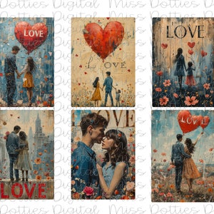 Love ATC Cards, Love Junk Journal, Love Tags, Love Gift Tags, Love Images, Love Journal Cards, Valentine ATC Cards, Valentine Tags