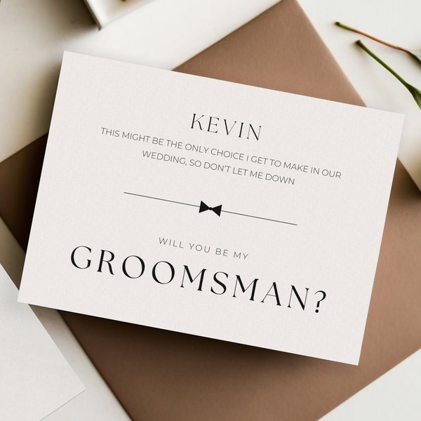 Groomsmen Proposal Card Template, Funny Best Man Proposal Cards, Will You Be My Groomsman, INSTANT DOWNLOAD