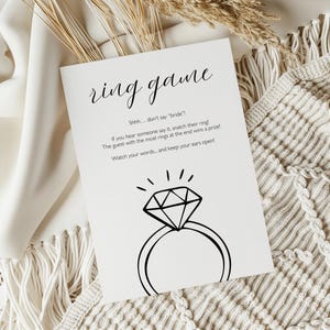 Minimalist Ring Game Template for Bridal Shower Printable Please Take a Ring Sign Editable Simple Put a Ring On It Fun Wedding Activity