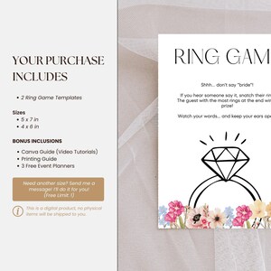 Wildflower Ring Game Template for Bridal Shower Printable Please Take a ...