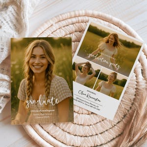 Photo Graduation Party Announcement Template, High School Grad Invitation, Senior Grad Party Card, Modern Class of 2025 Invite