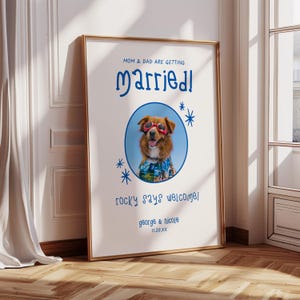 Dog Wedding Welcome Sign with Photo Template, Editable Whimsy Pet Wedding Poster, Funny Dog Wedding Signage, Pet Wedding Decor, BWHIM