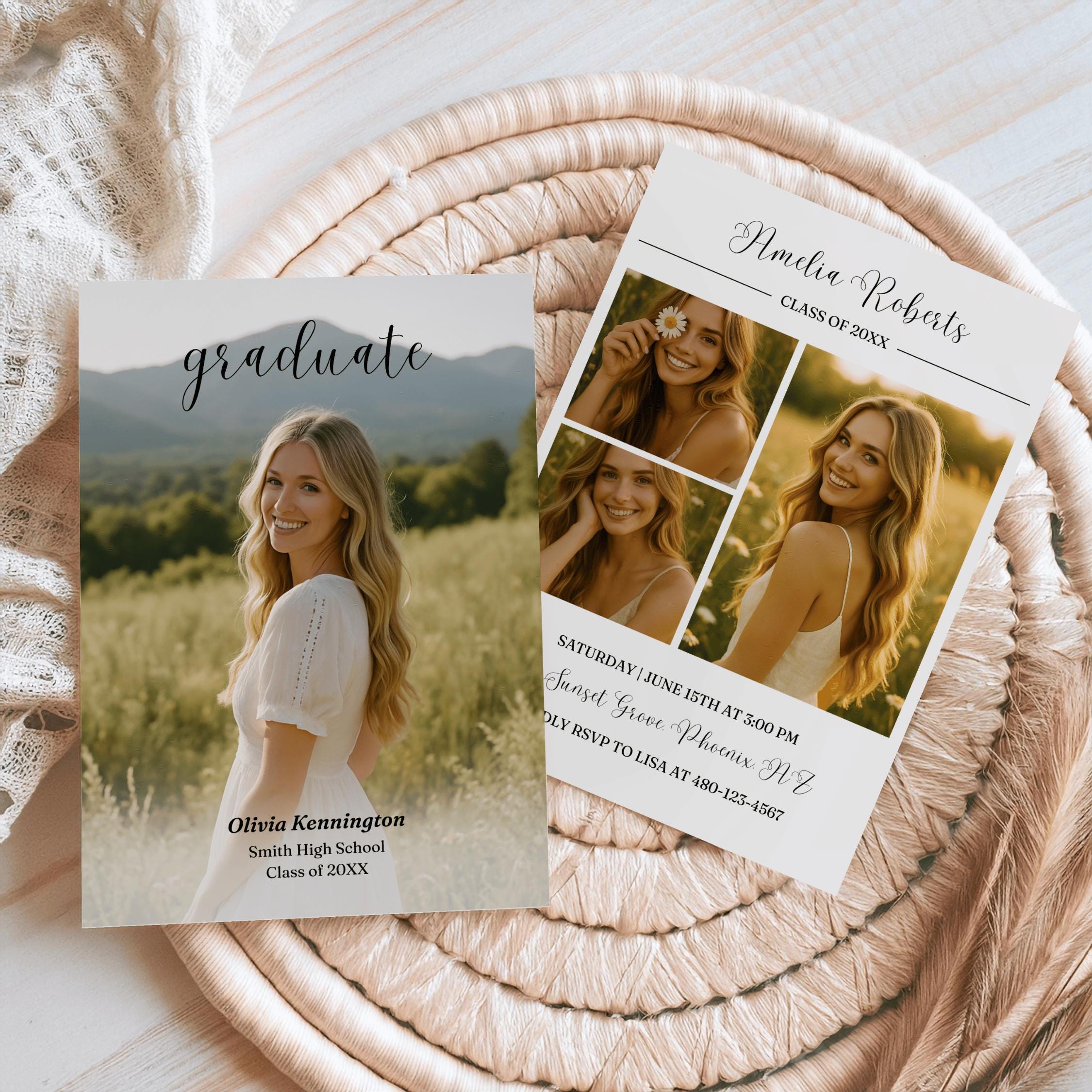 Graduation Open House Invite, Editable Photo Grad Party Invitation, High School Grad Party, Senior Announcement Template
