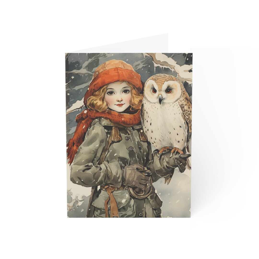 Snowy Owl Winter Greeting Cards 1, 10, 30, and 50pcs Blank Holiday ...