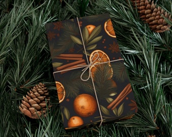 Yule Wrapping Paper | Holiday Gift Wrap | Satin Wrapping Paper | Christmas Gift Wrap