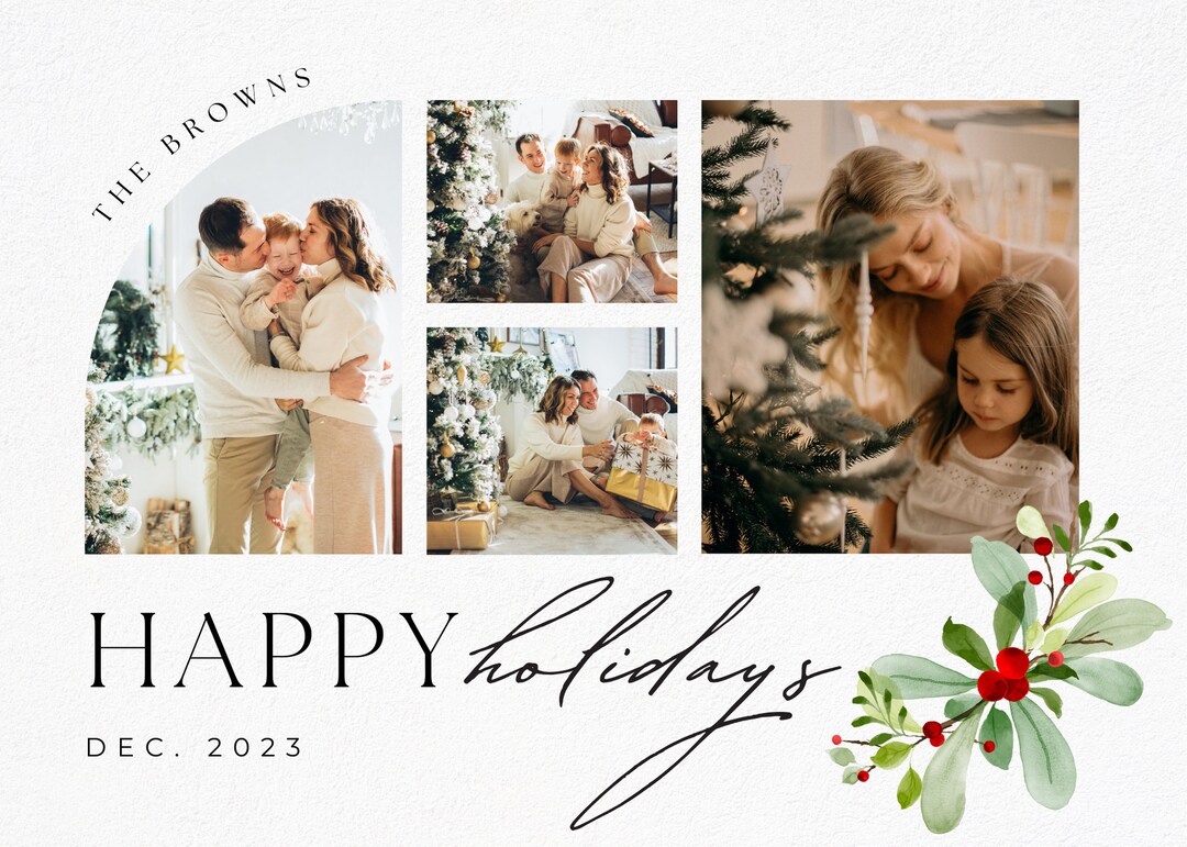 Holiday Card Instant Download Template Simple Chic Etsy Holiday Card Instant Download Template Simple Chic Etsy