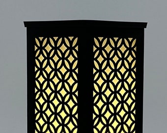 Elegant Geometric Patterned Table Lantern – Ambient Lighting Decor Accent