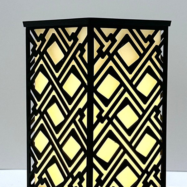 Geometric Table Lamp - Art Deco Inspired Ambient Lighting for Home Decor, Office or Bedroom