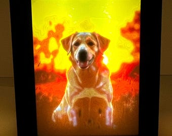 Golden Hour Retrievers Lithophane Panel Set (4-Pack) – For AuraFrame Cube | Magnetic Color Art Panels