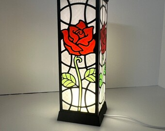 Stunning Stained Glass Rose Lantern - Decorative Light - Perfect for Home Decor and Gifts