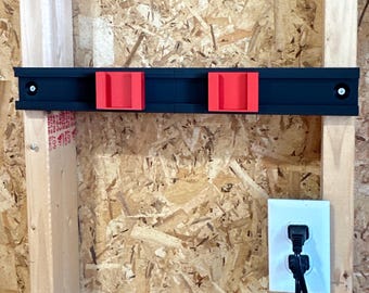 20V Battery Holder Wall Mount Rail System | Workshop Organizer for Bauer / Hercules Batteries