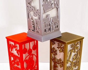 Festive Christmas LED Candle Lanterns Set - Holiday Decorative Lighting Trio