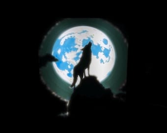 Howl at the Moon — Lithophane Panel Set (4-Pack) – For AuraFrame Cube | Magnetic Color Art Panels