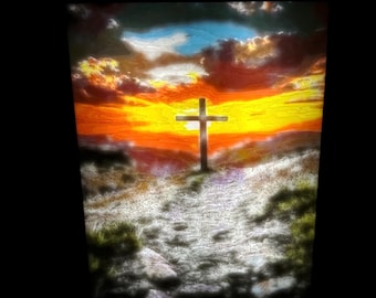 Sunset Redemption — Lithophane Panel Set (4-Pack) – For AuraFrame Cube | Magnetic Color Art Panels