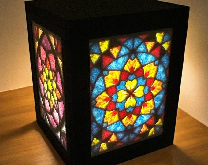 Featured listing image: AuraFrame Cube: LED Stained Glass Light Box with Swappable Panels