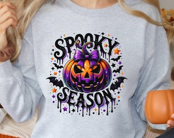 Spooky Season Pumpkin Sweatshirt, Ghost T-shirt, Halloween Favorite Tee, Cute Pumpkin Tshirt, Halloween Gift Sweater, Spooky Season Shirt
