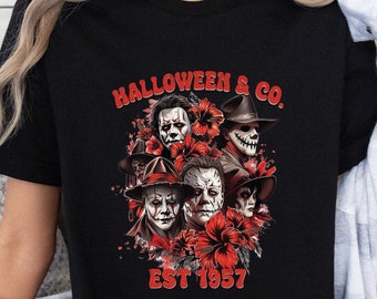 Halloween & Co Est. Sweat-shirt 1957, sweat-shirt personnages de films d'horreur, chemise Halloween, sweat-shirt film d'horreur, cadeau Halloween, tee-shirt horreur