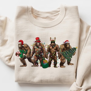 Bigfoot Santa Christmas Lights Shirt, Bigfoot Santa Christmas, Christmas Lights Shirt, Bigfoot Merry Tee, Sasquatch Christmas, Bigfoot Lover