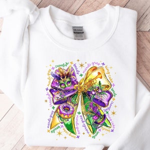 Mardi Gras Sweatshirt, Mardi Gras Carnival Shirt, Women Mardi Gras Shirts, Mardi Gras Crewneck Shirt, Mardi Gras Gift for Kids, Mardi Tshirt
