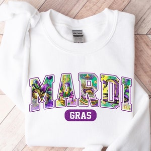 Mardi Gras Sweatshirt, Mardi Gras Carnival Shirt, Women Mardi Gras Shirts, Mardi Gras Crewneck Shirt, Mardi Gras Gift for Kids, Mardi Tshirt