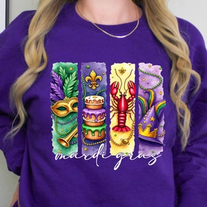 Mardi Gras Sweatshirt, Mardi Gras Carnival Shirt, Women Mardi Gras Shirts, Mardi Gras Crewneck Shirt, Mardi Gras Gift for Kids, Mardi Tshirt